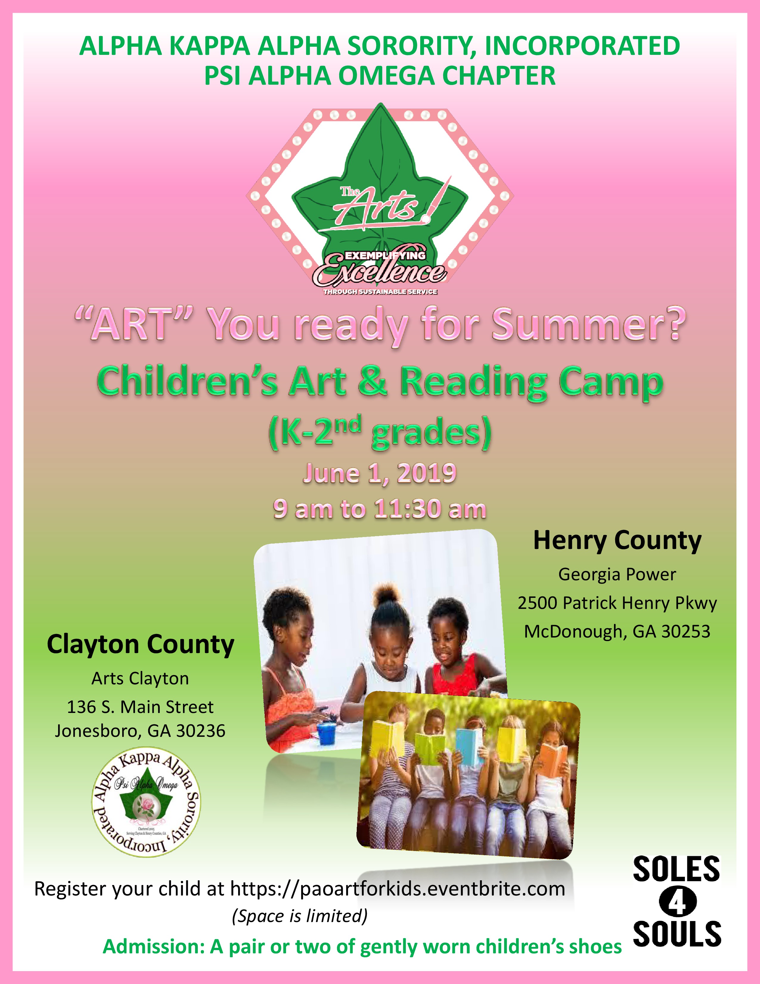 Children s Art Reading Camp Psi Alpha Omega Chapter of Alpha